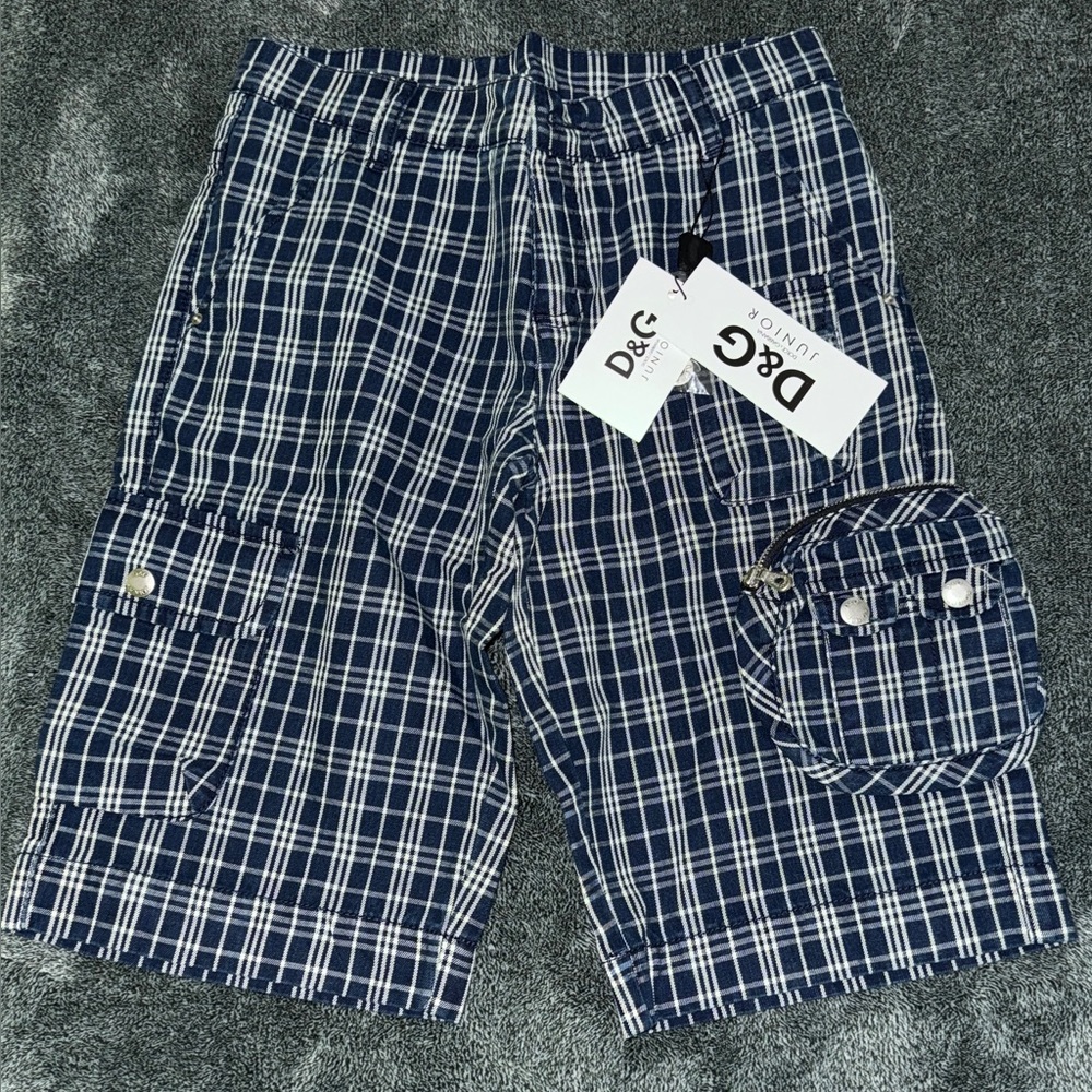 D&G Blue and White Cargo Shorts size Junior XS runs bigger